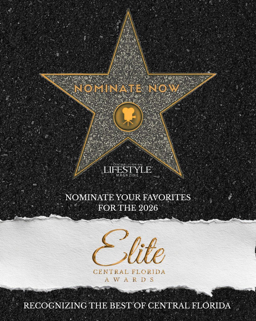 Nominate now – nominate your favorites for the 2026 Elite Central Florida Awards, recognizing the best of Central Florida